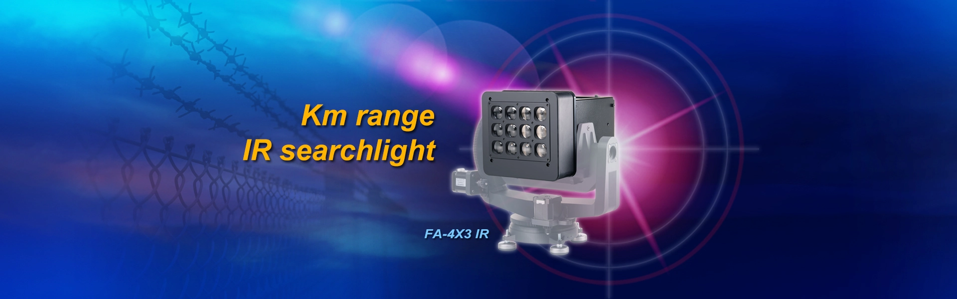 Km-range IR searchlight