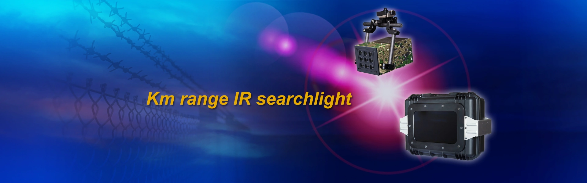 Km-range IR searchlight